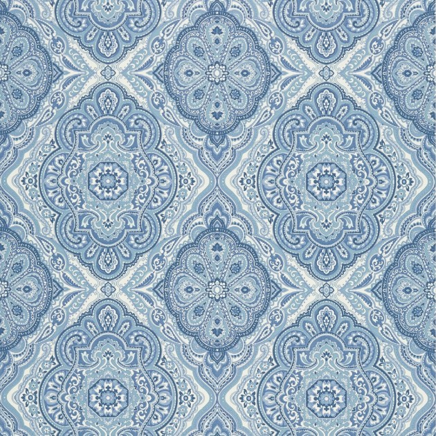 Anna French AT6143 Serenade Sterling Blue and White - tapeta w roślinne ornamenty