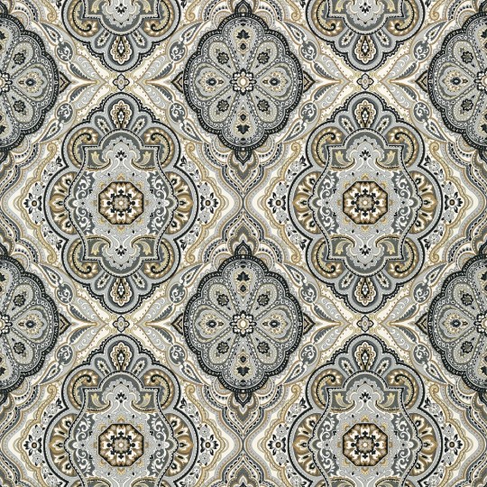 Anna French AT6145 Serenade Sterling Charcoal and Linen - tapeta w roślinne ornamenty