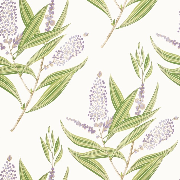Anna French AT23134 Willow Tree Winter Bud Lavender - tapeta w stylizowane liście