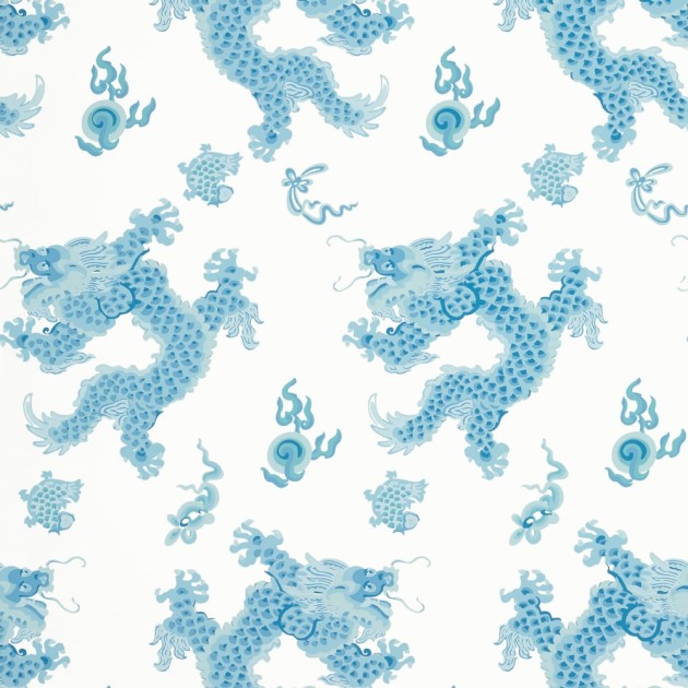 Anna French AT23182 Willow Tree Dragon Dance Blue - tapeta w smoki