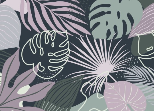 Hovia TR0030PU04W Curacao - mural w egzotyczne liście