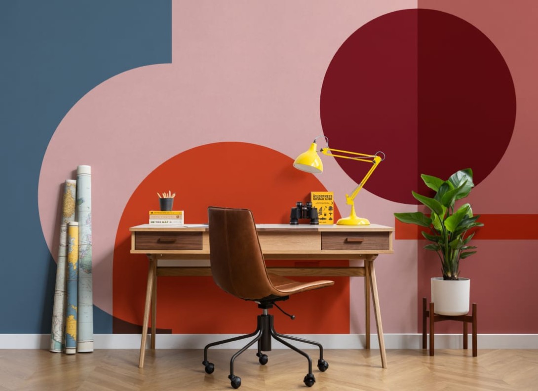 Hovia GE0030MU02W Dessau - mural w geometryczny wzór retro