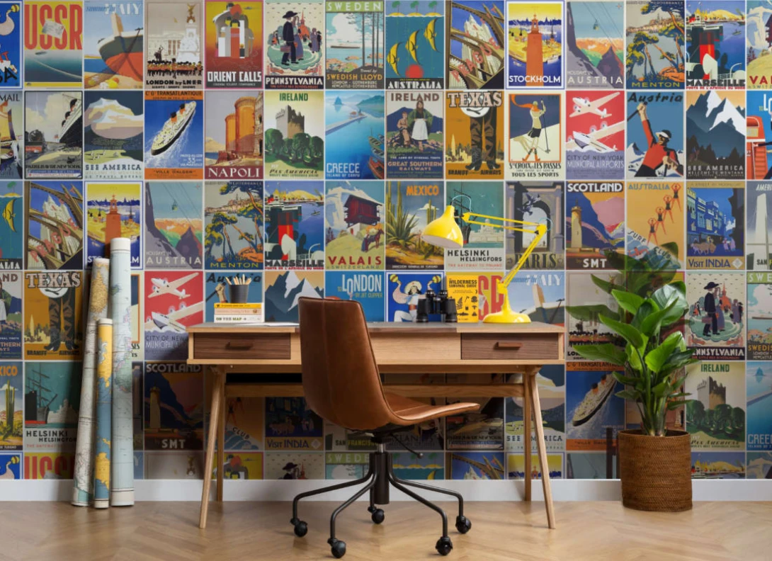 Hovia FE0009MU01W Souvenir - mural w plakaty vintage