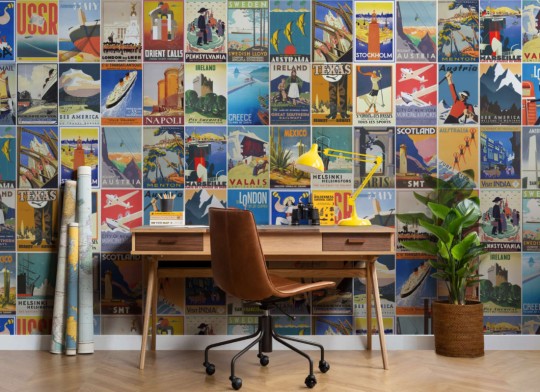 Hovia FE0009MU01W Souvenir - mural w plakaty vintage