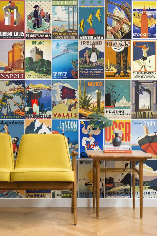 Hovia FE0009MU01W Souvenir - mural w plakaty vintage