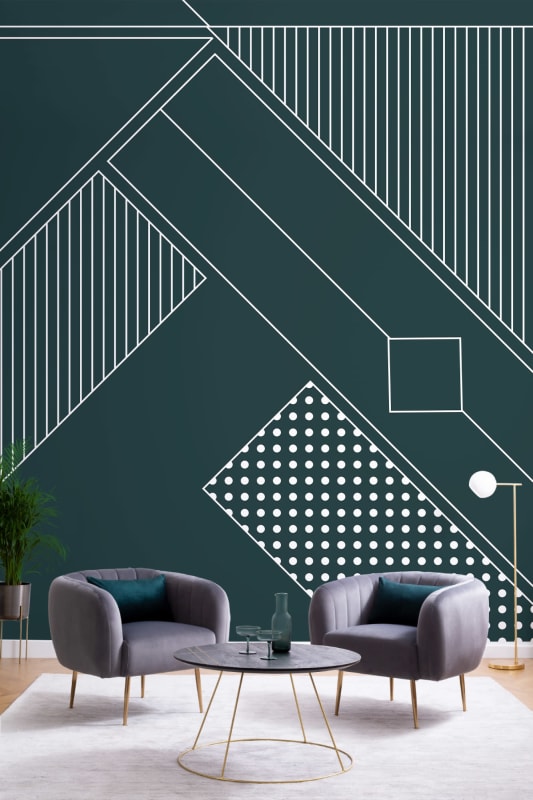 Hovia GE0068GR02W Ellington - mural w geometryczny wzór