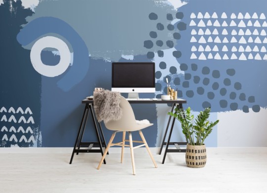 Hovia AB0074BU02W Behold Blue - mural w abstrakcyjny wzór