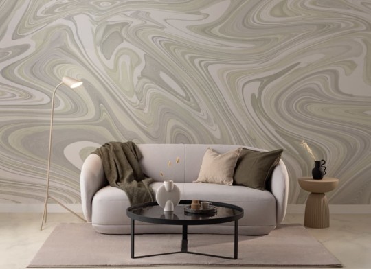 Hovia NA0033GR06W Macocha Green - mural w organiczne linie