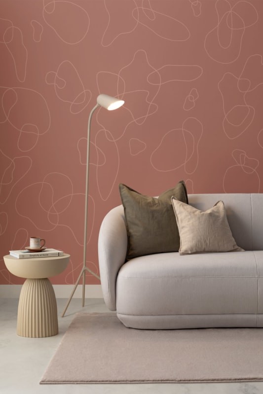 Hovia AB0009PI03W Daydream Terracotta - mural w abstrakcyjne linie