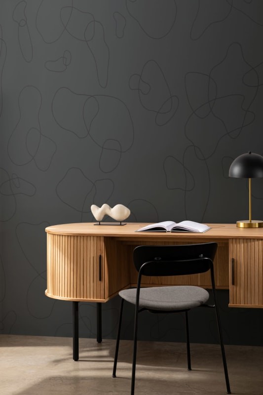 Hovia AB0008BL03W Daydream Black - mural w abstrakcyjne linie