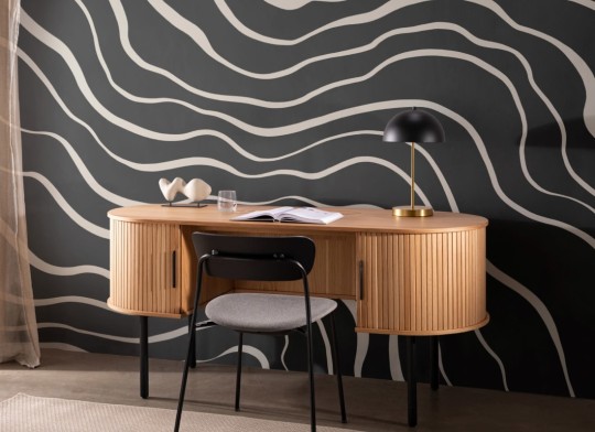 Hovia AB0109BW04W Strata Black - mural w organiczne linie