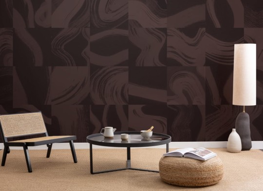 Hovia AB5320DA04W Shift Aubergine - mural w abstrakcyjny wzór