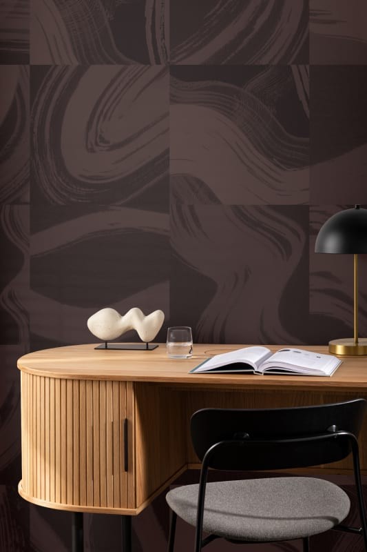 Hovia AB5320DA04W Shift Aubergine - mural w abstrakcyjny wzór