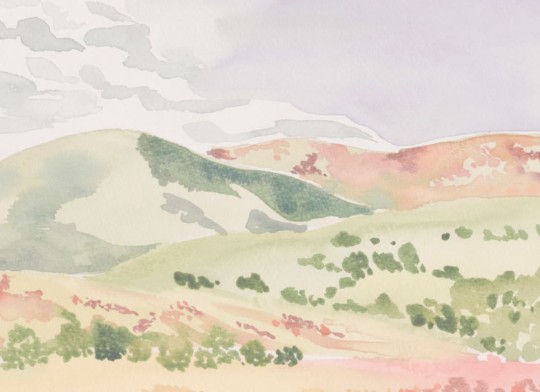 Hovia LA0052MU07W Sleepy Hillside - mural w krajobraz wzgórz