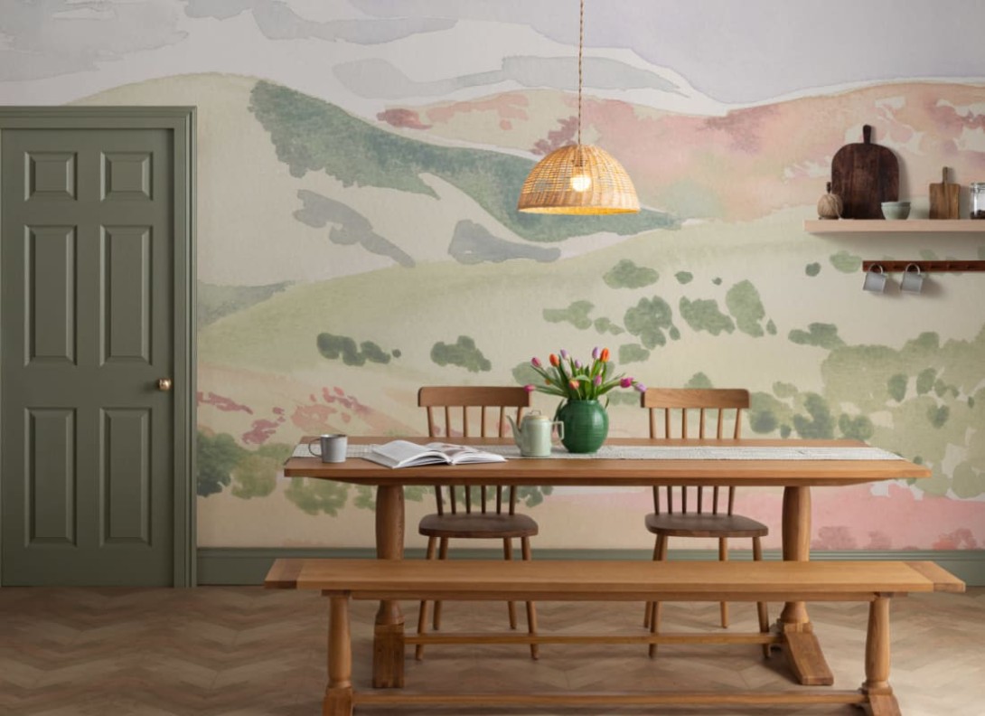 Hovia LA0052MU07W Sleepy Hillside - mural w krajobraz wzgórz