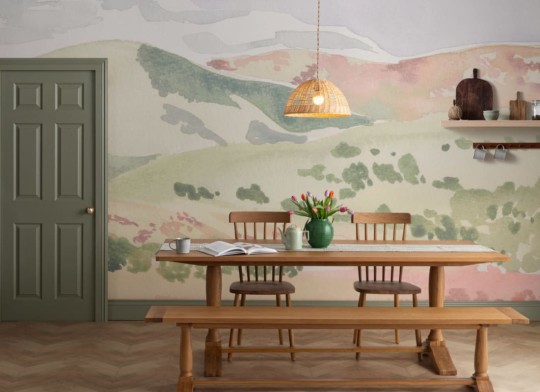 Hovia LA0052MU07W Sleepy Hillside - mural w krajobraz wzgórz