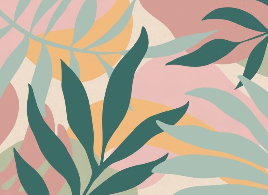 Hovia TR0079MU06W Zahara Pink - mural w egzotyczne liście