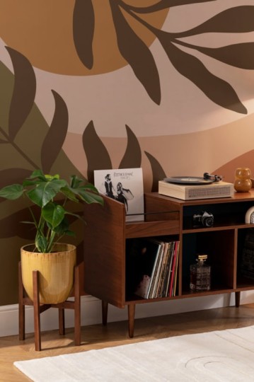 Hovia TR0080OR06W Habiba Brown - mural w egzotyczne liście