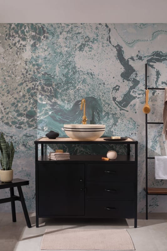 Hovia MA0021BU01W Maelstrom - mural imitujący niebieski marmur