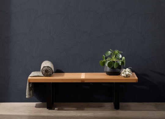 Hovia AB5020BU04W Lamella Navy - mural w minimalistyczny motyw roślinny