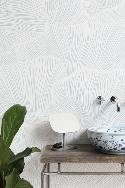 Hovia AB5022BU04W Lamella Blue - mural w minimalistyczny motyw roślinny