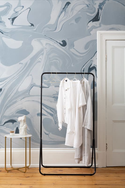 Hovia MA0015BU02W Drift Blue - mural w marmurkowy motyw