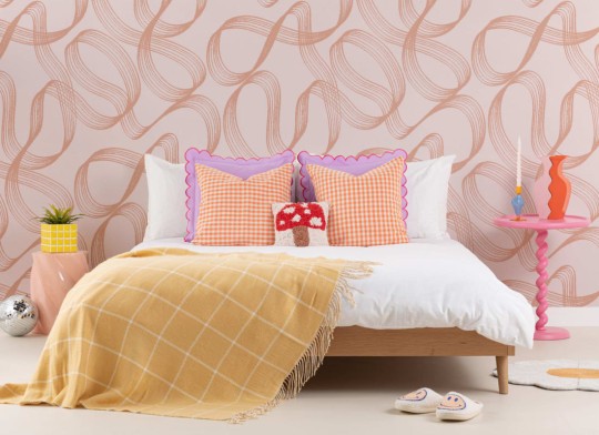 Hovia AB5018PI04W Swoop Pink - mural w abstrakcyjny wzór 3D