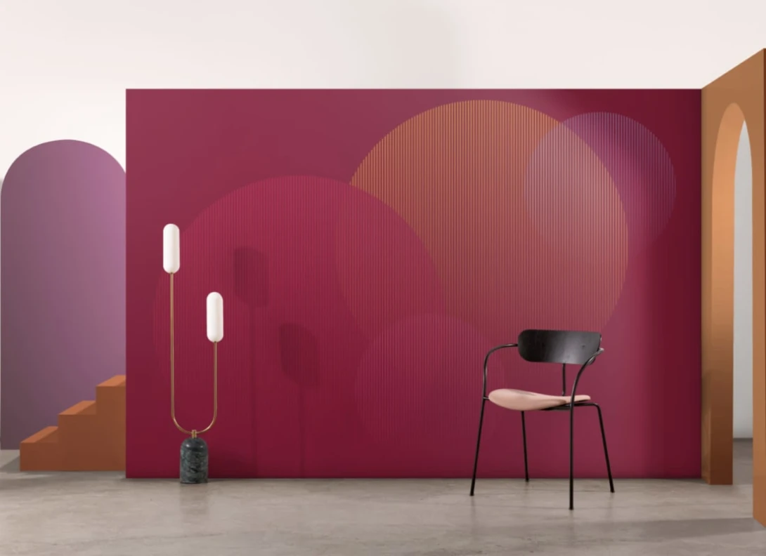 Hovia GE0169PI03W Viva Magenta - mural w geometryczny wzór