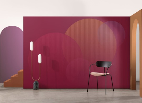 Hovia GE0169PI03W Viva Magenta - mural w geometryczny wzór