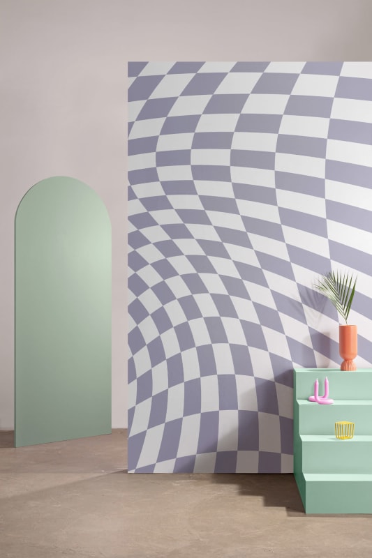 Hovia GE0159PU03W Punk - mural w szachownice 3D