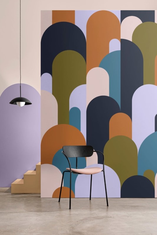 Hovia AD5033MU04W Andrenyi Navy - mural w łuki art deco