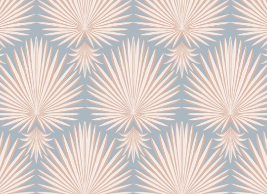 Hovia AD5027MU04W Meyer Pink - mural w liście w stylu art deco