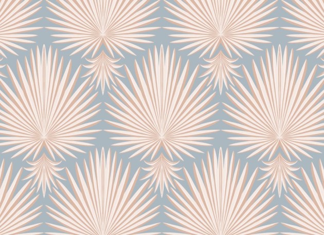 Hovia AD5027MU04W Meyer Pink - mural w liście w stylu art deco