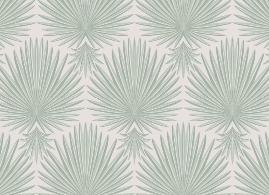 Hovia AD5026GR04W Meyer Green - mural w liście w stylu art deco