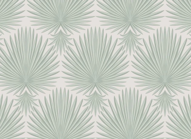 Hovia AD5026GR04W Meyer Green - mural w liście w stylu art deco