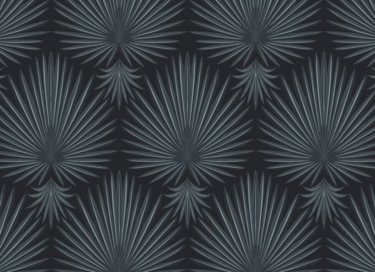 Hovia AD5025BU04W Meyer Navy - mural w liście w stylu art deco