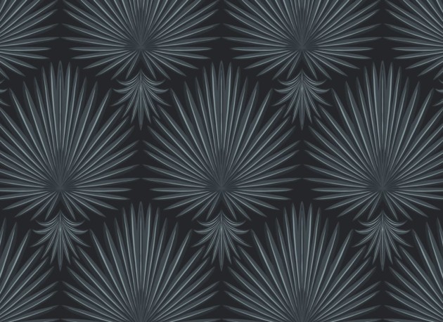 Hovia AD5025BU04W Meyer Navy - mural w liście w stylu art deco