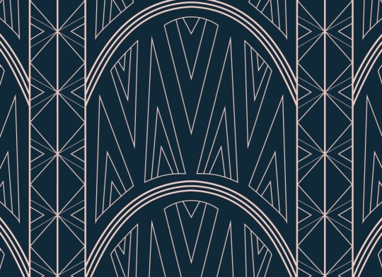 Hovia AD5012BU04W Alen Blue - mural w geometryczny wzór art deco