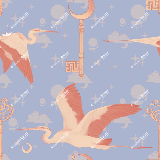 Inkiostro Bianco INKIINI2501 InKids Heron's Flight - mural w baśniowe czaple