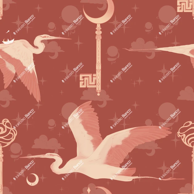 Inkiostro Bianco INKIINI2504 InKids Heron's Flight - mural w baśniowe czaple