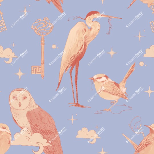 Inkiostro Bianco INKSRNE2501 InKids Lunar Whispers - mural w ptaki