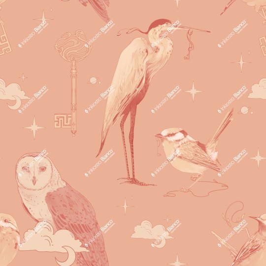 Inkiostro Bianco INKSRNE2502 InKids Lunar Whispers - mural w ptaki