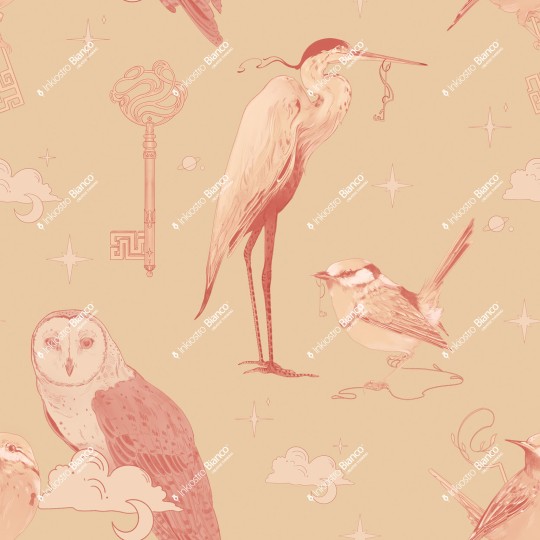 Inkiostro Bianco INKSRNE2503 InKids Lunar Whispers - mural w ptaki