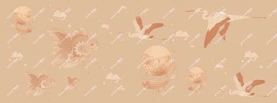 Inkiostro Bianco INKREIE2502 InKids Mechanica - mural w mechaniczne ryby, czaple i balony