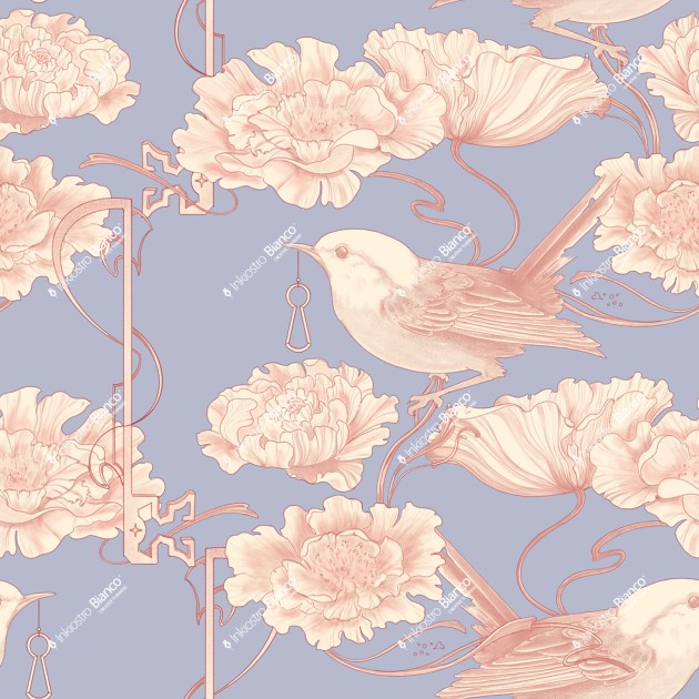 Inkiostro Bianco INKNITO2501 InKids The Magic Look - mural w kwiaty i ptaki