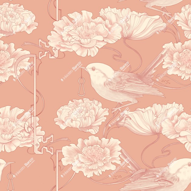 Inkiostro Bianco INKNITO2502 InKids The Magic Look - mural w kwiaty i ptaki