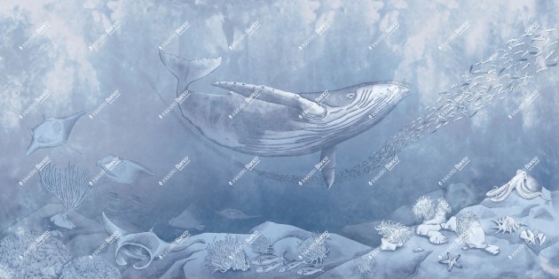 Inkiostro Bianco INKBSNL2501 InKids Pelagos - mural z wielorybem