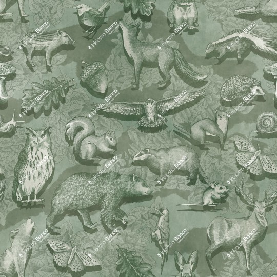 Inkiostro Bianco INKSNAS2501 InKids Woodland - mural w leśne zwierzątka