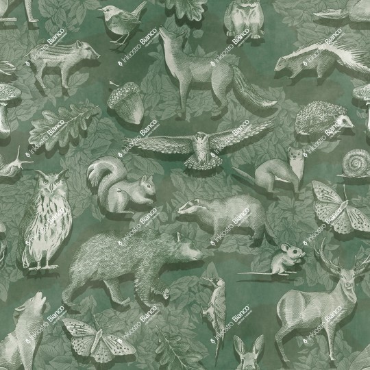 Inkiostro Bianco INKSNAS2502 InKids Woodland - mural w leśne zwierzątka