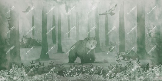 Inkiostro Bianco INKISRG2501 InKids Shivelight - mural leśny ze zwierzętami